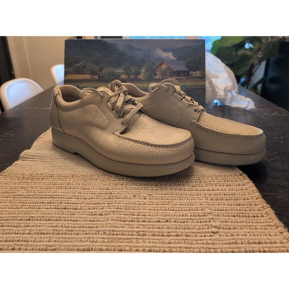 SAS 'Bout Time Leather Walking Shoes Moc Toe Bone 1520-002 USA Mens Sz 11M NWB - Picture 9 of 15